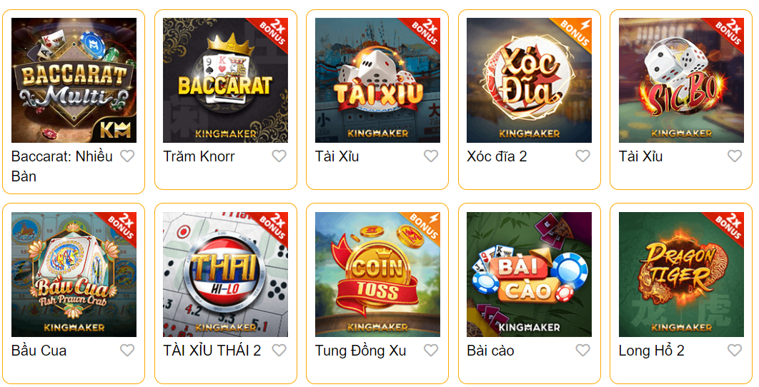 Các thể loại game bài đổi thưởng cwin