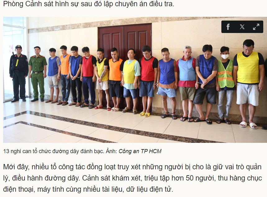 Các nhà cái bị bắt tại việt nam